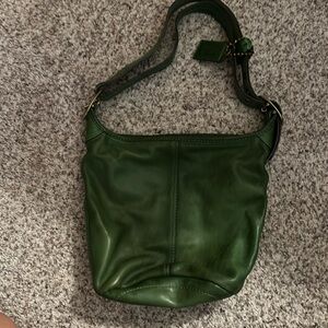 Coach green leather purse